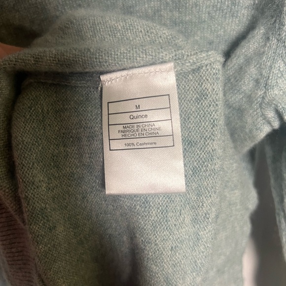 Quince Light Green Heather Mongolian Cashmere Crewneck Sweater Soft Cozy - Picture 7 of 8